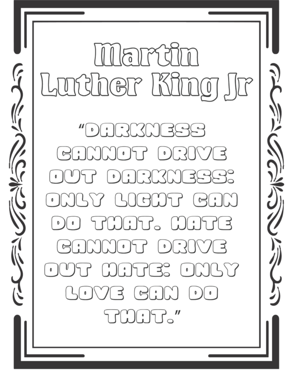 Juneteenth freedom coloring page, martin Luther king JR coloring page