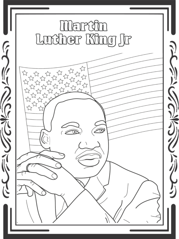 Juneteenth freedom coloring page, martin Luther king JR coloring page