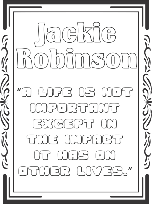 Juneteenth freedom coloring page, jackic robinson coloring page