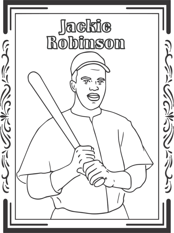 Juneteenth freedom coloring page, jackic robinson coloring page