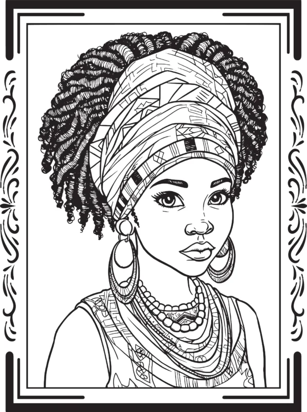 black women coloring page, black women coloring page, black women coloring book, Juneteenth coloring book, coloring books for adults, black history coloring book, African American coloring book,