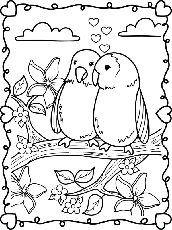 Cute And Sweet Coloring Book, valentine's coloring book, animals coloring book, coloring books for adults, valentines day coloring