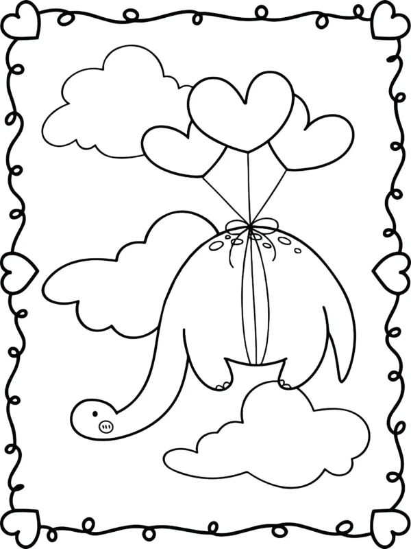 valentine's coloring page, valentines coloring book, cute animals coloring book, animals coloring book for kids, coloring book for kids, valentine's gift for kids, valentines dinosaur coloring