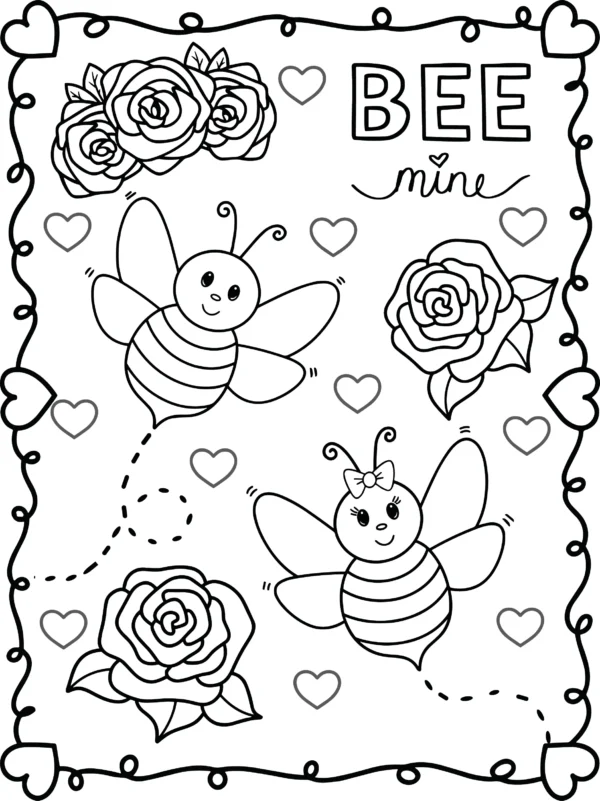 Cute And Sweet Coloring Book, valentine's coloring book, animals coloring book, coloring books for adults, valentines day coloring