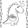 valentine's coloring page, valentines coloring book, cute animals coloring book, animals coloring book for kids, coloring book for kids, valentine's gift for kids, valentines dinosaur coloring