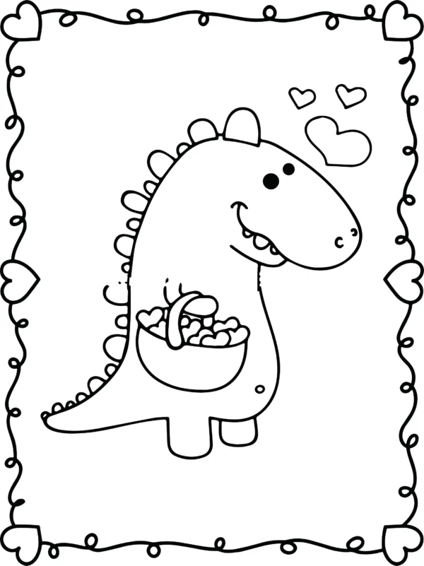 valentine's coloring page, valentines coloring book, cute animals coloring book, animals coloring book for kids, coloring book for kids, valentine's gift for kids, valentines dinosaur coloring