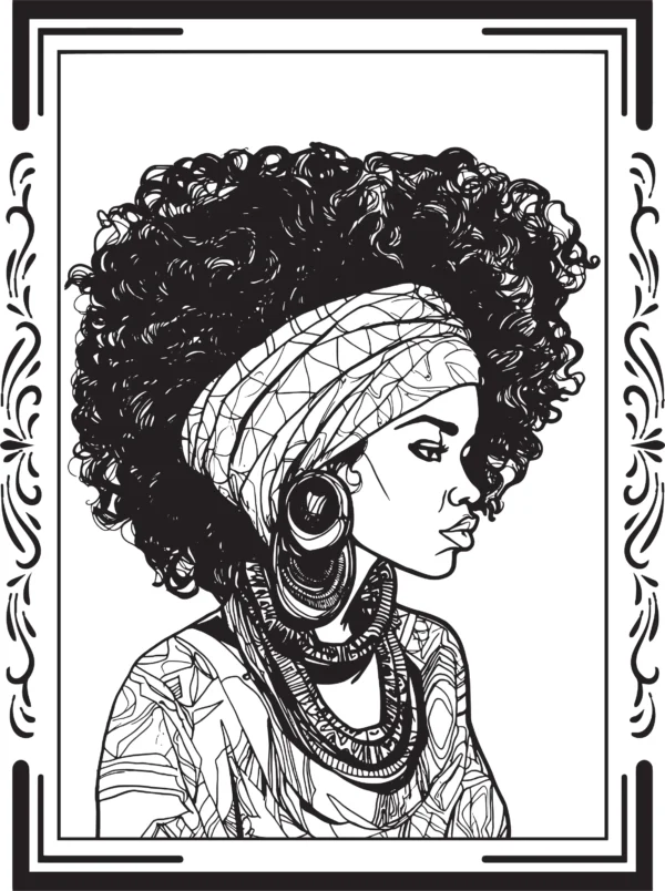 black women coloring page, black women coloring book, Juneteenth coloring book, coloring books for adults, black history coloring book, African American coloring book,