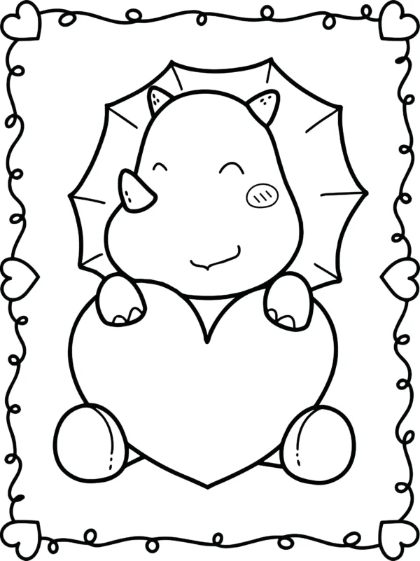 valentine's coloring page, valentines coloring book, cute animals coloring book, animals coloring book for kids, coloring book for kids, valentine's gift for kids, valentines dinosaur coloring